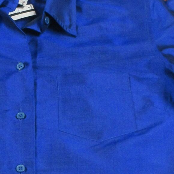 MARISA BARATELLI 100% Silk Royal Blue Long Sleeve Shirt Blouse Top Sz Small NWT - Picture 2 of 10
